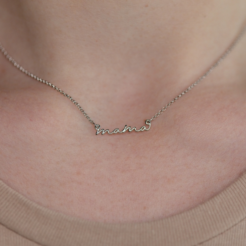 Silver necklace Mom