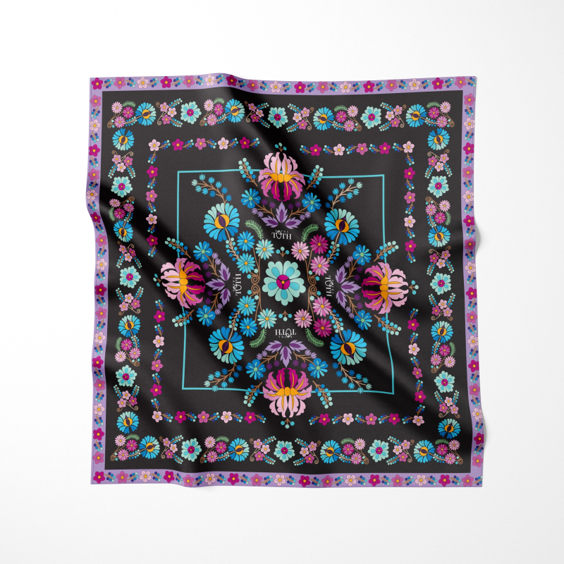 Large scarf Timrava - black