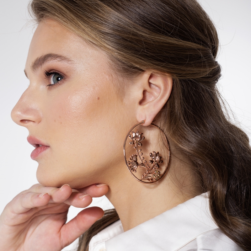 Earrings rose-gold circles