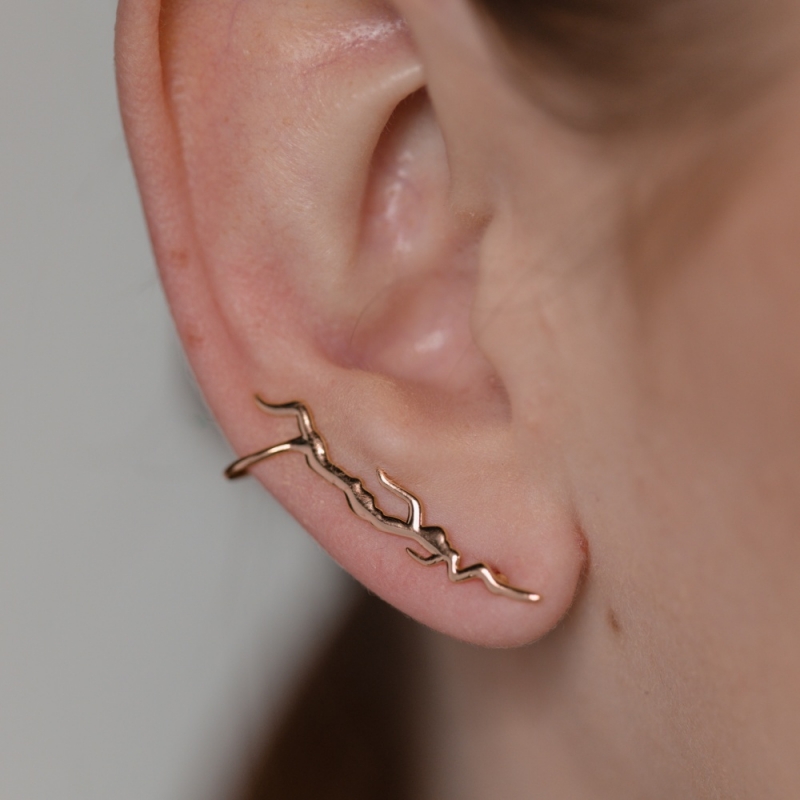 Earrings rose gold scars