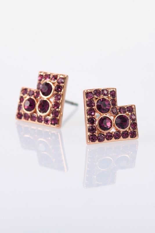 Earrings purple Cicman hearts