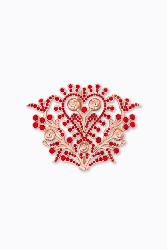 Red heart brooch