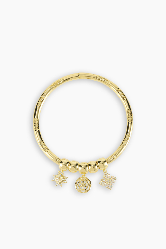 Protection and Family Bangle Bracelet (gold)
