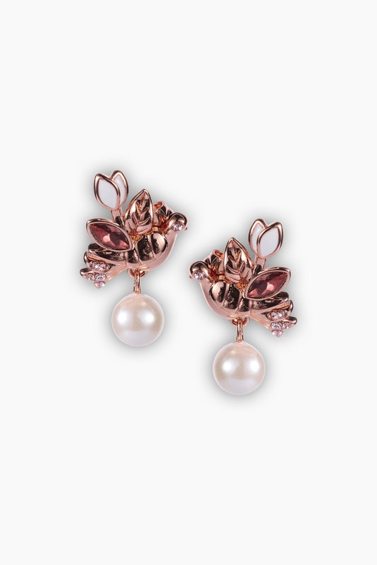 Doves Earrings with Pearls