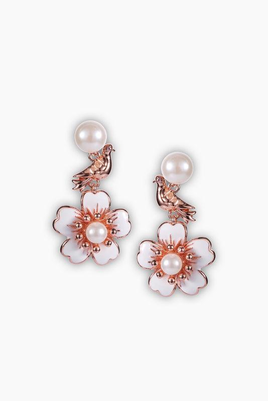 Doves and Cherries Earrings