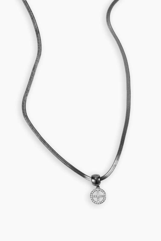Gunmetal Necklace with an Eternity pendant