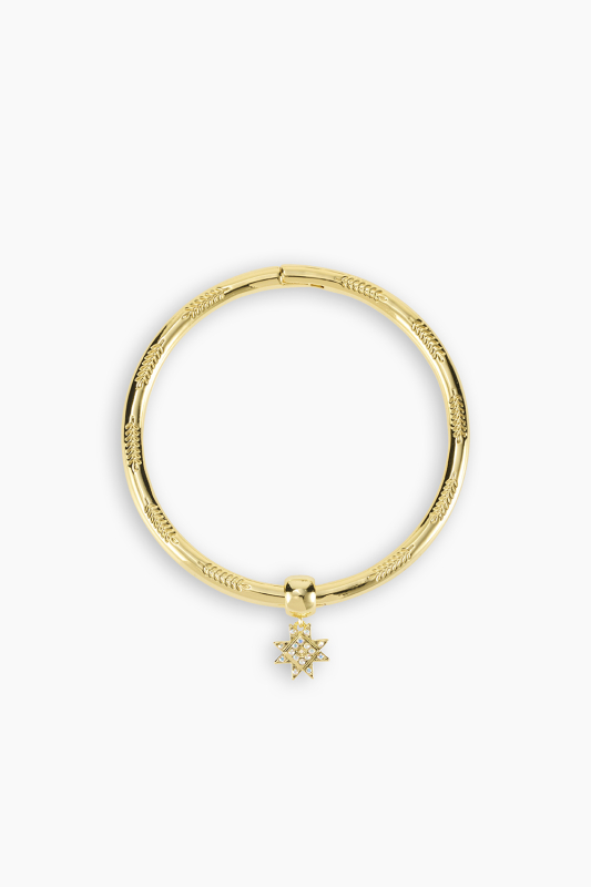 Gold-Plated Bangle Bracelet with Star of Balance pendant