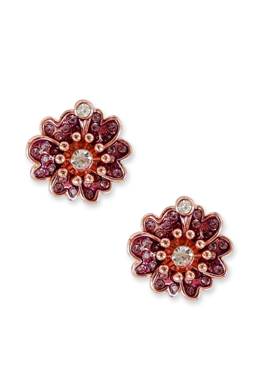 Violet flower earrings