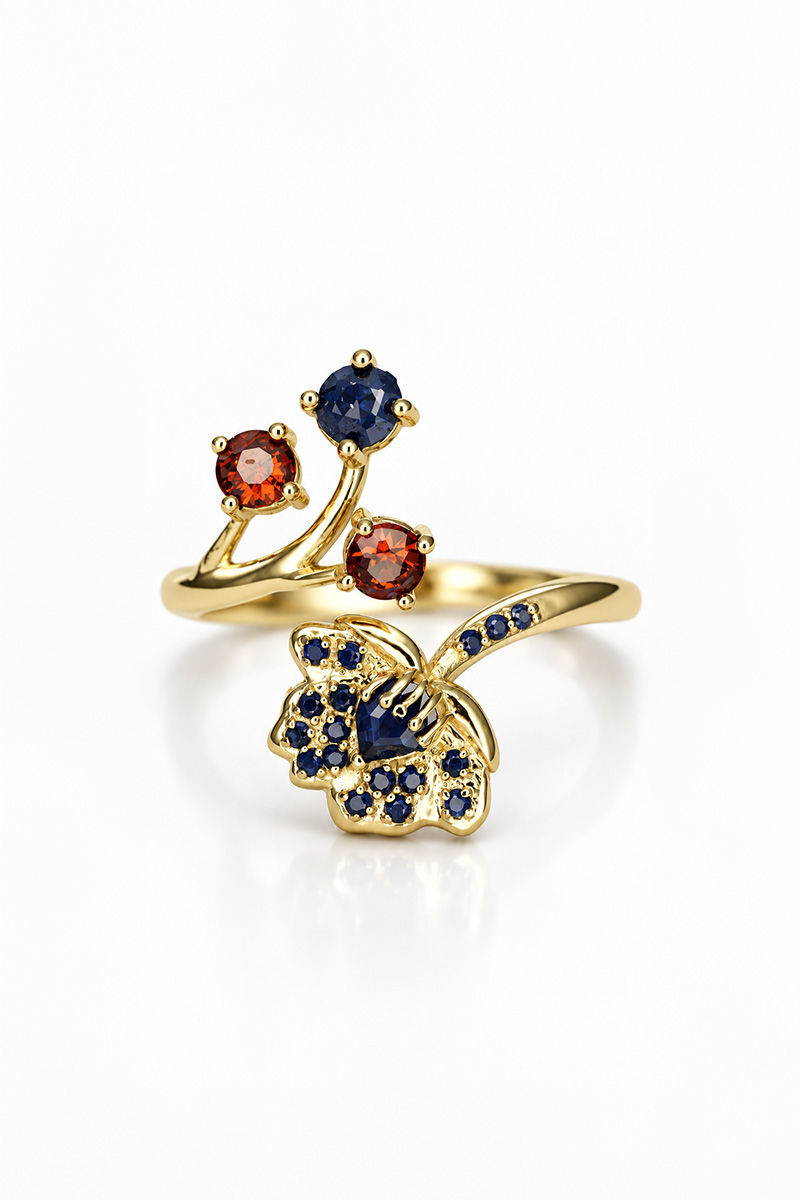 Gold Ring with Slovak Sapphires