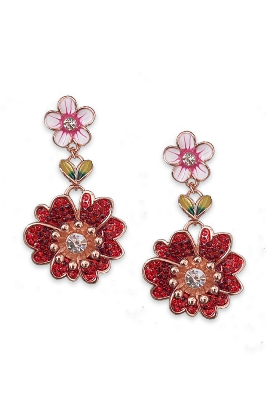 Red rosehip earrings