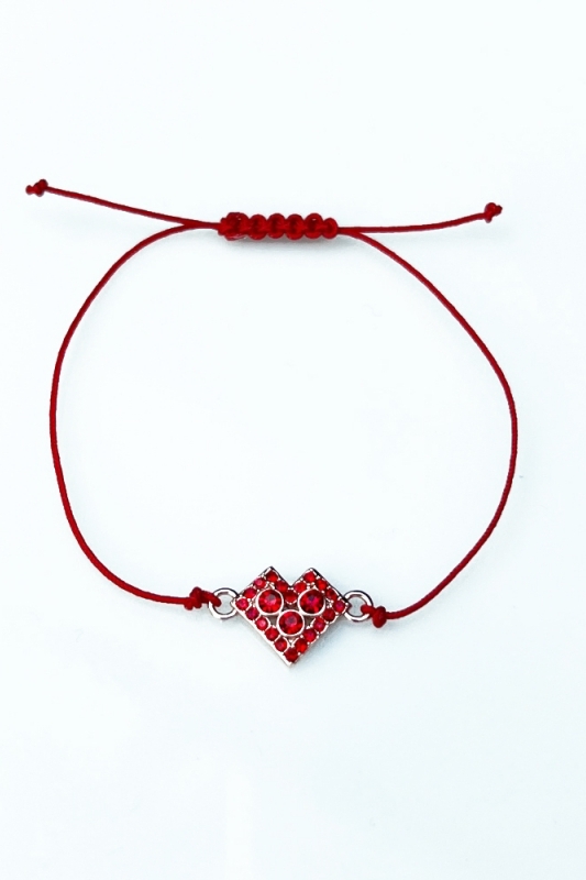Bracelet on a string red Cicman heart