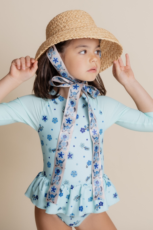 Children's hat with a beige ribbon Timrava