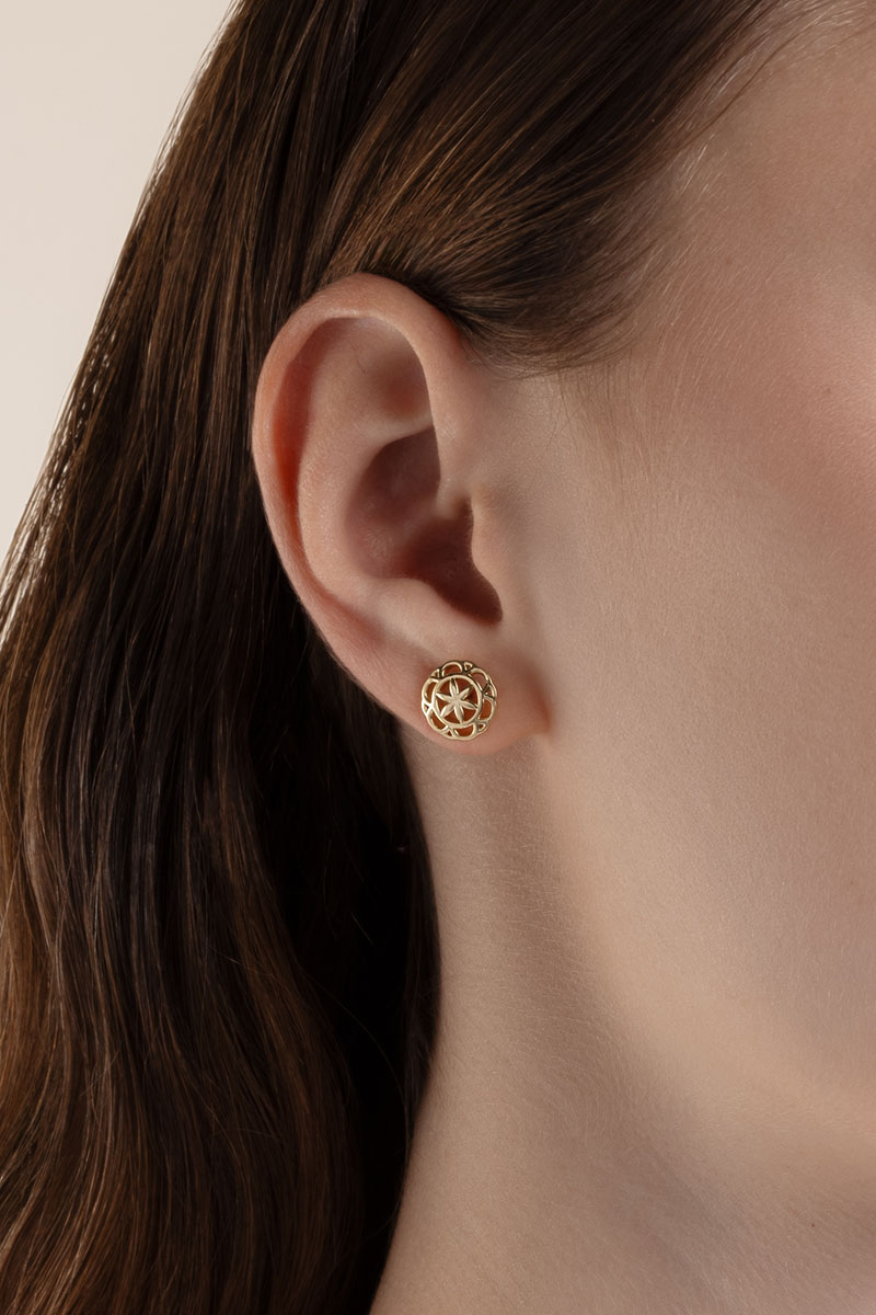 Protective Perunica Stud Earrings (Gold-Plated)