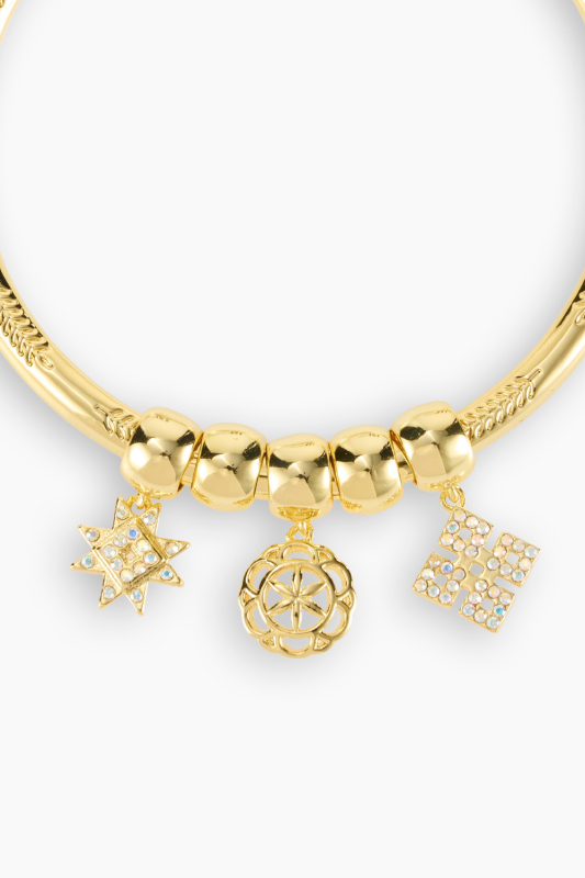 Protection and Family Bangle Bracelet (gold)