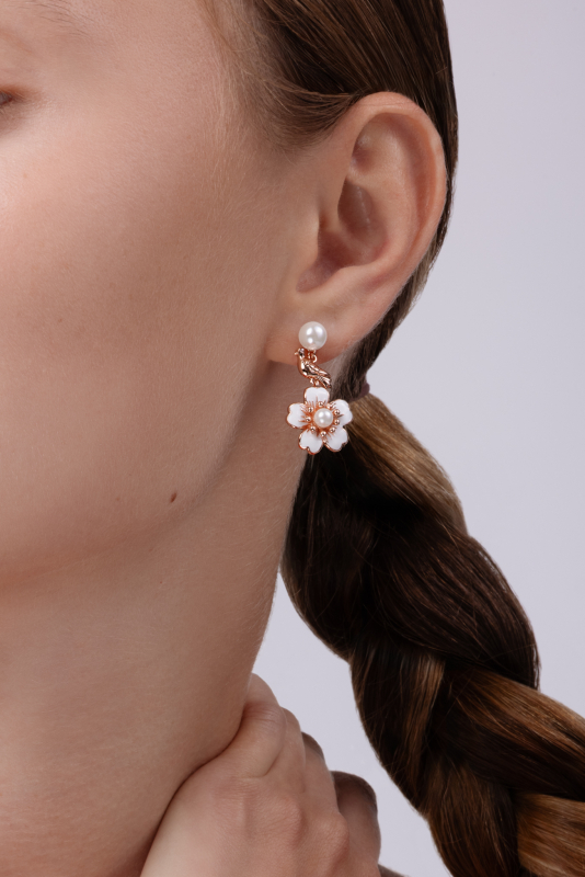 Doves and Cherries Earrings