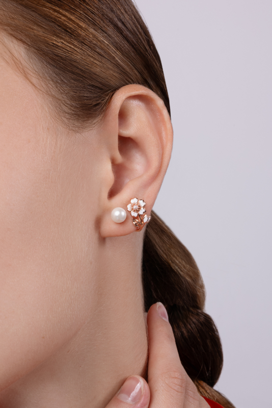 Small Doves and Cherries Earrings