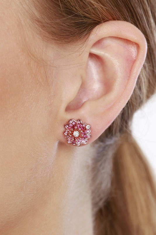 Pink earrings flowers