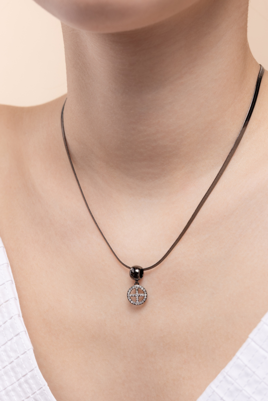 Gunmetal Necklace with an Eternity pendant