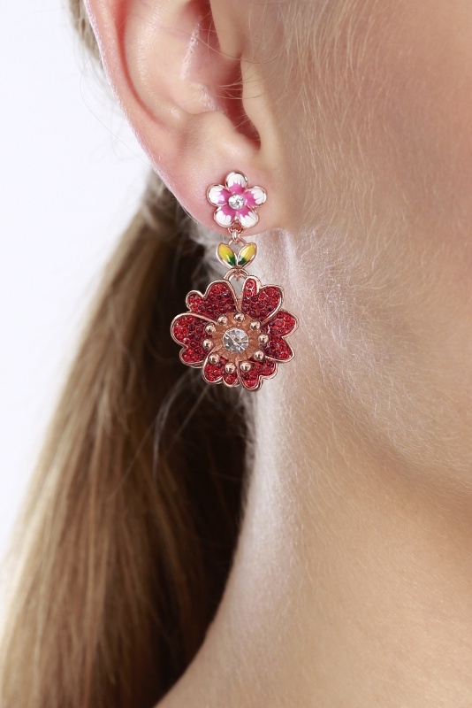 Red rosehip earrings