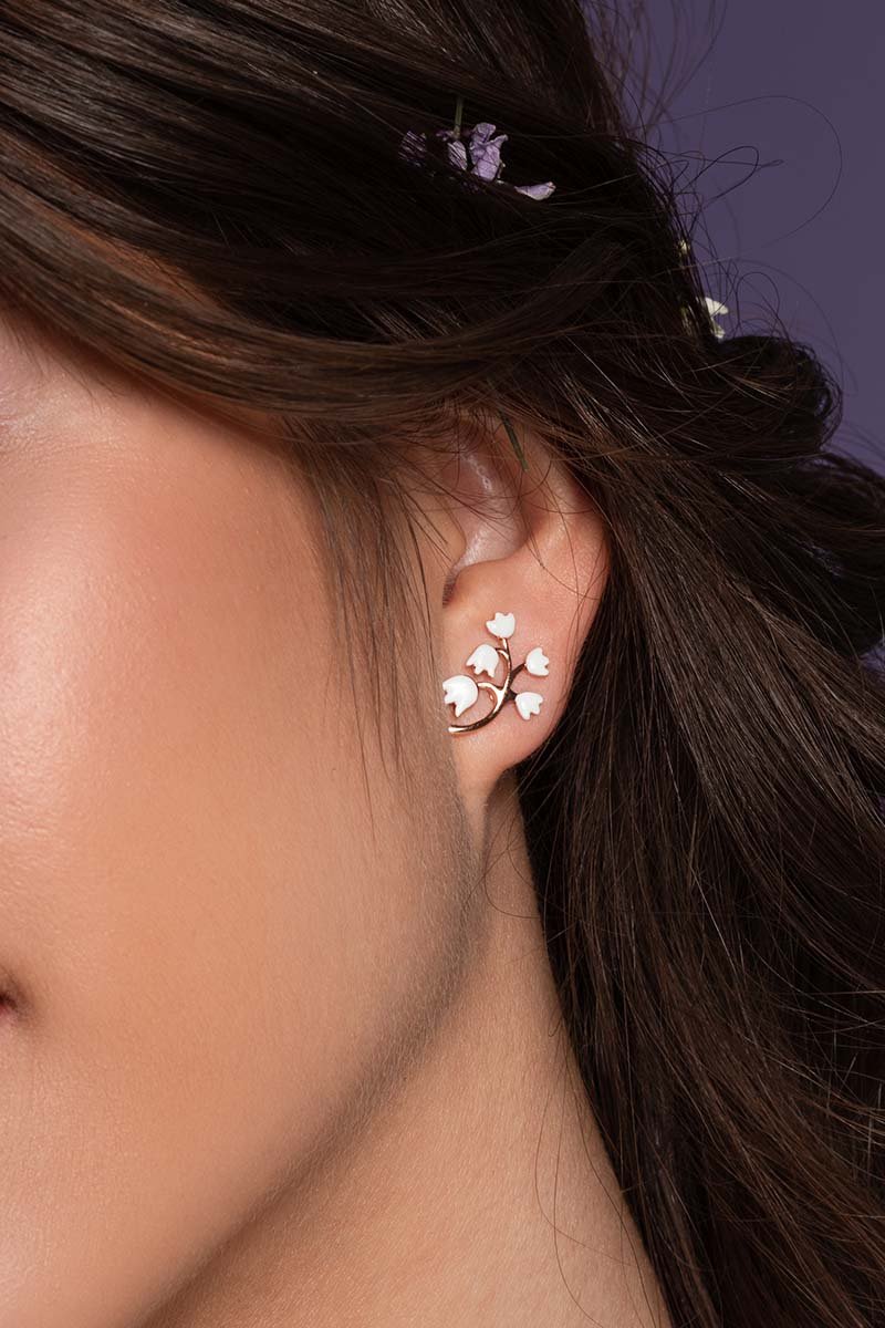 Earrings white lilies of the valley